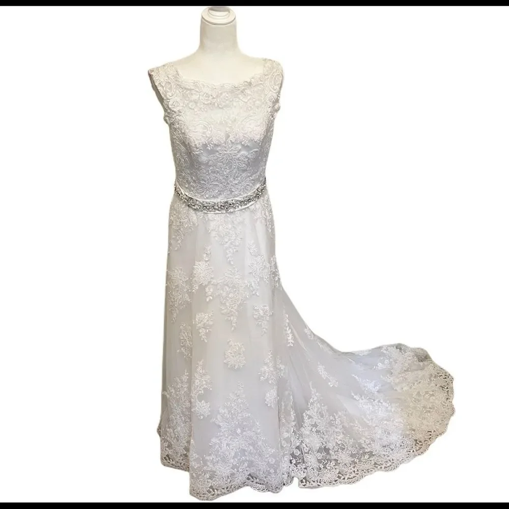 Mori Lee Wedding Dress 5370 Lace Embroidered Sash - Picture 6 of 12